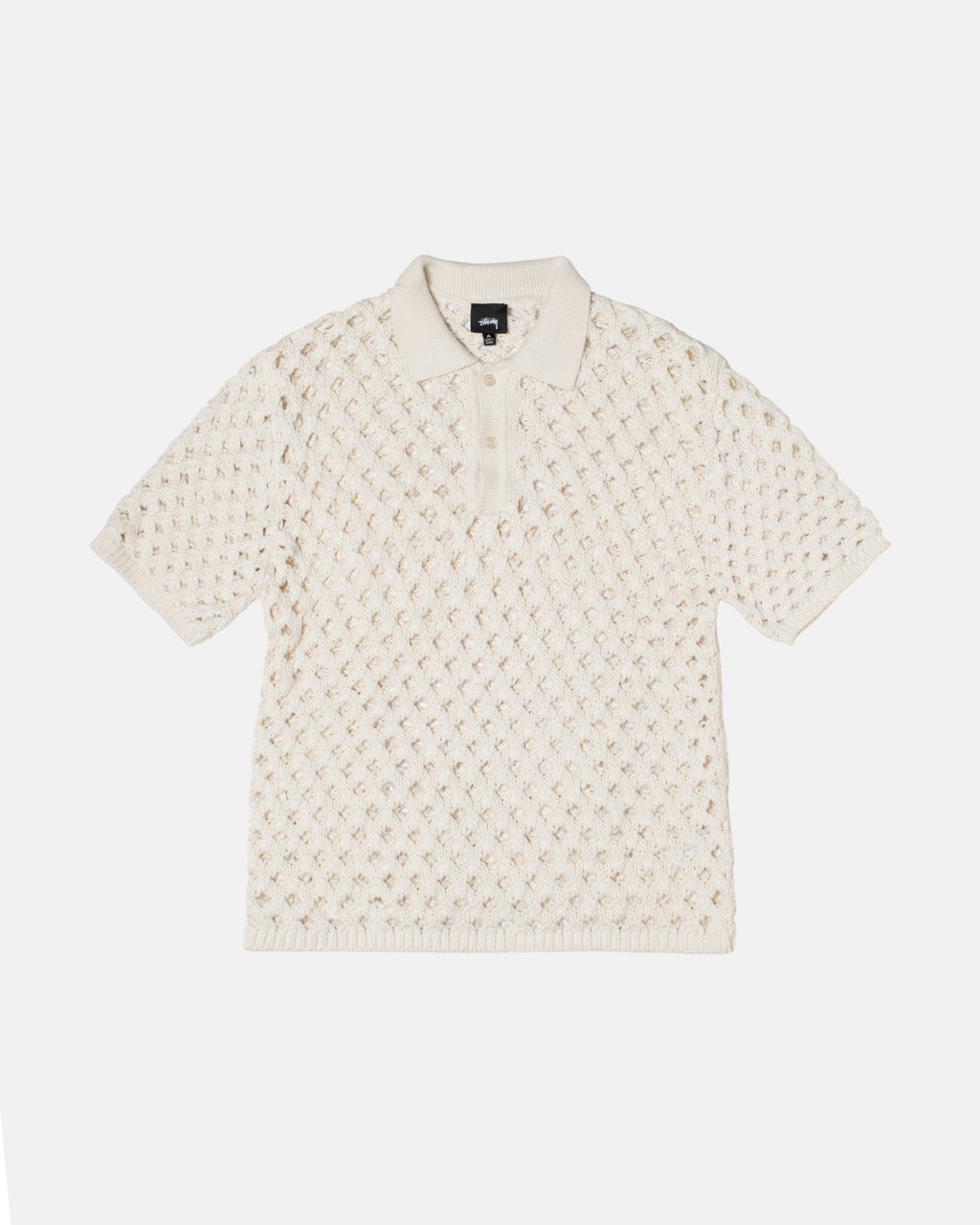 Πουλόβερ Stussy Big Mesh Polo ασπρα | 197-LNDOPK