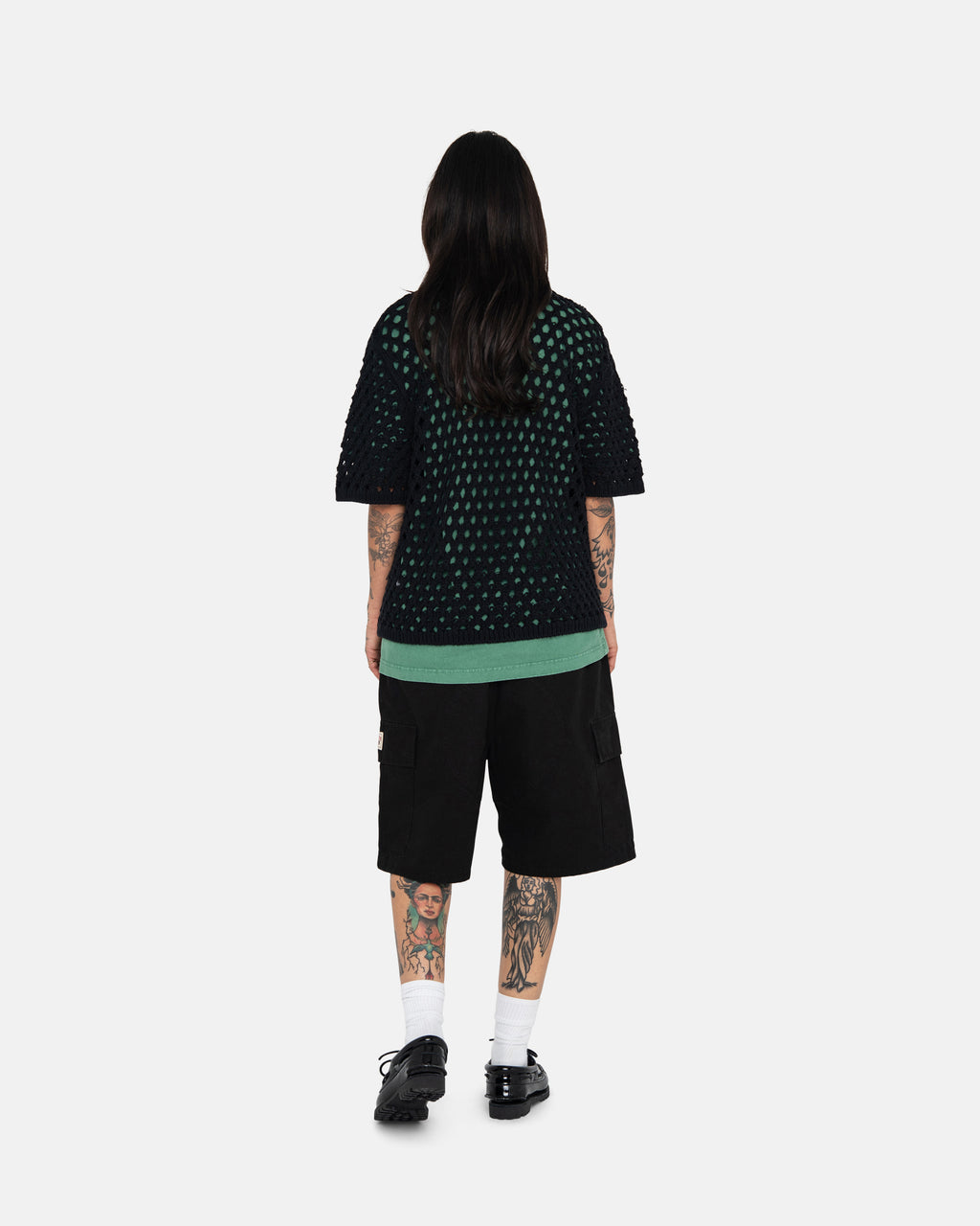 Πουλόβερ Stussy Big Mesh Polo μαυρα | 680-KJYGBL