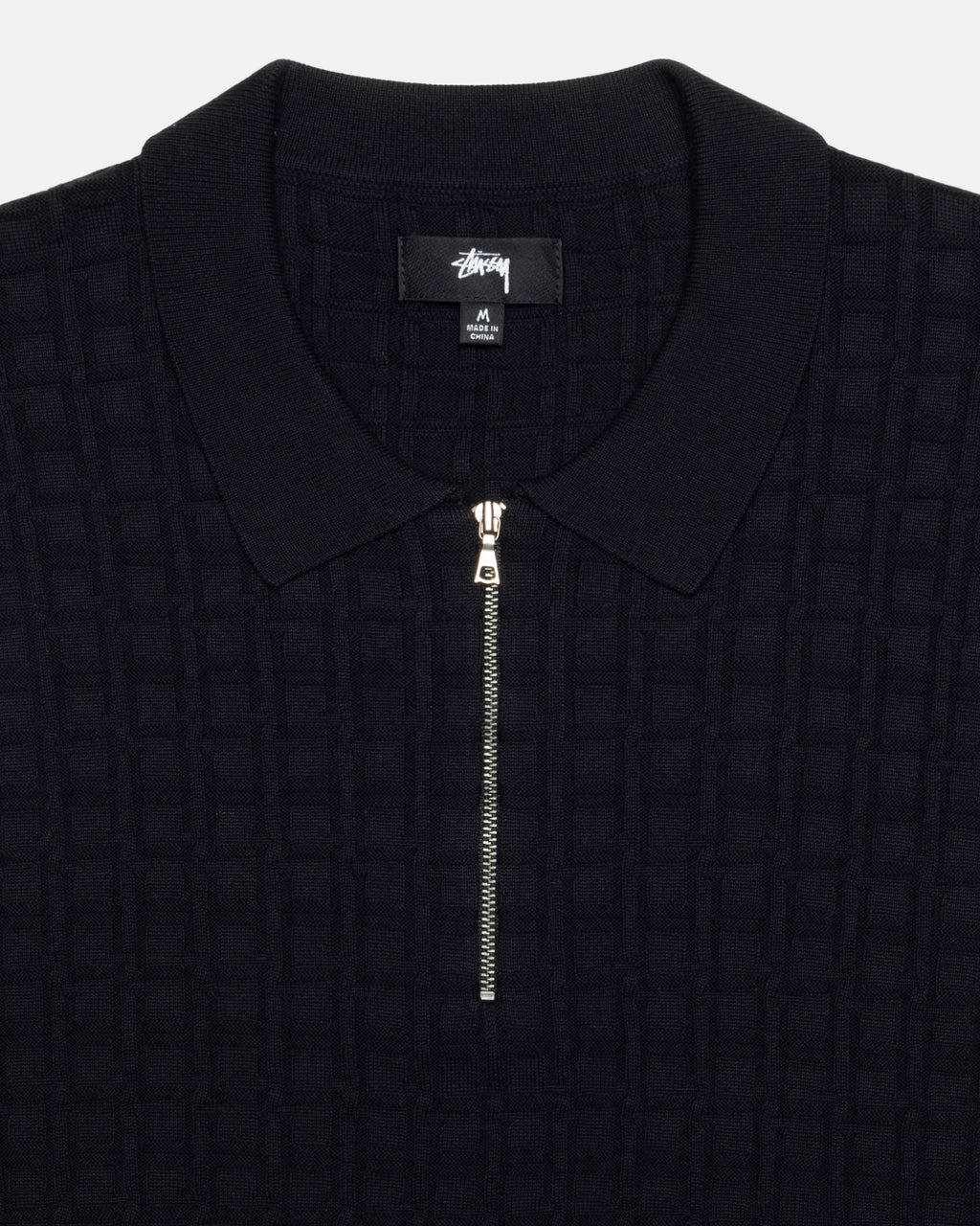 Πουλόβερ Stussy Half Zip Polo μαυρα | 854-FZESMR