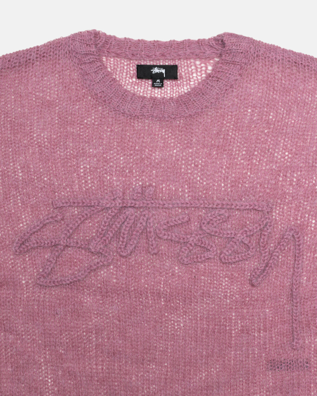 Πουλόβερ Stussy Loose Knit Logo μωβ | 430-CEHMYD