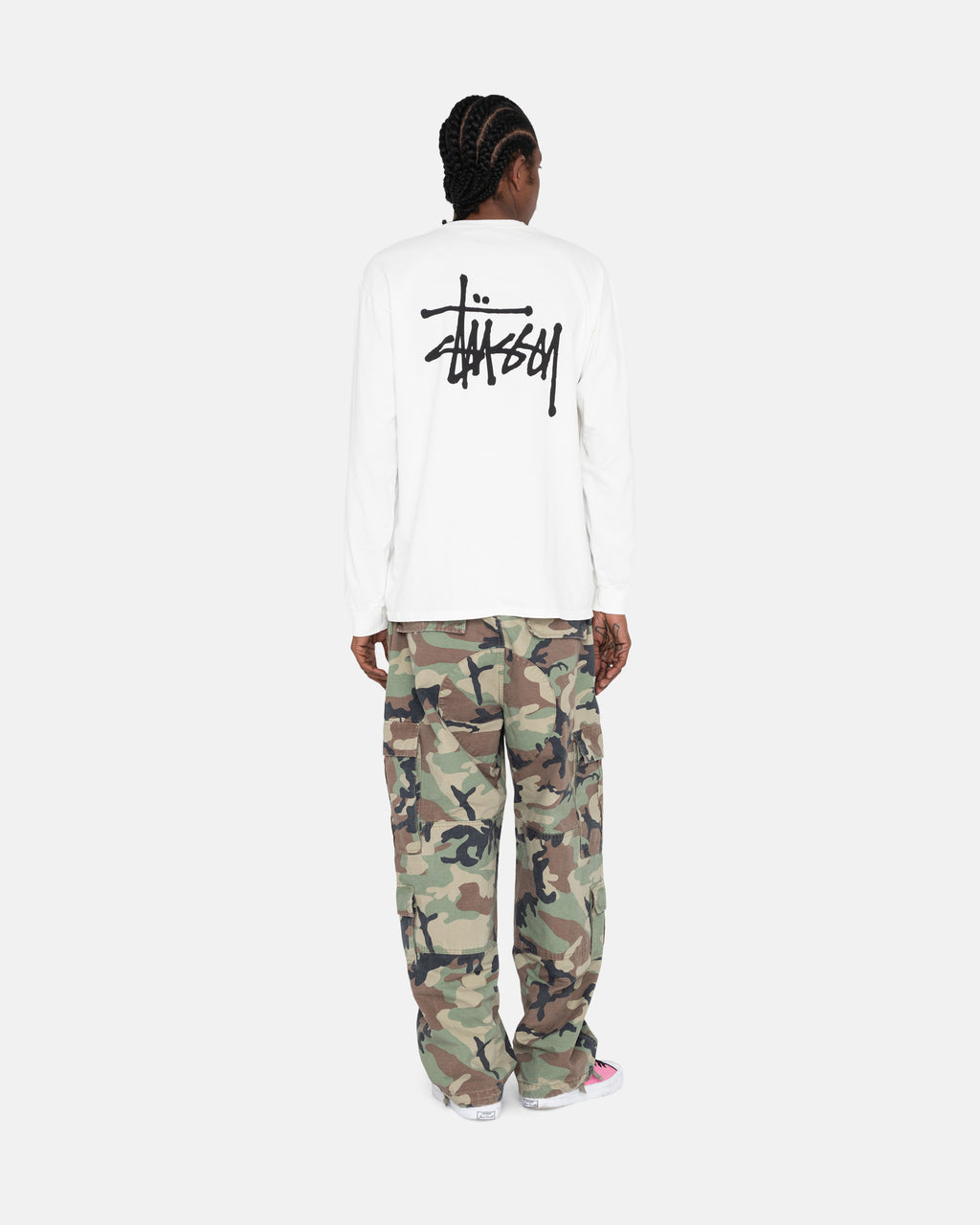 μπλουζακια για τρεξιμο Stussy Basic Ls ασπρα | 735-GAPQOC