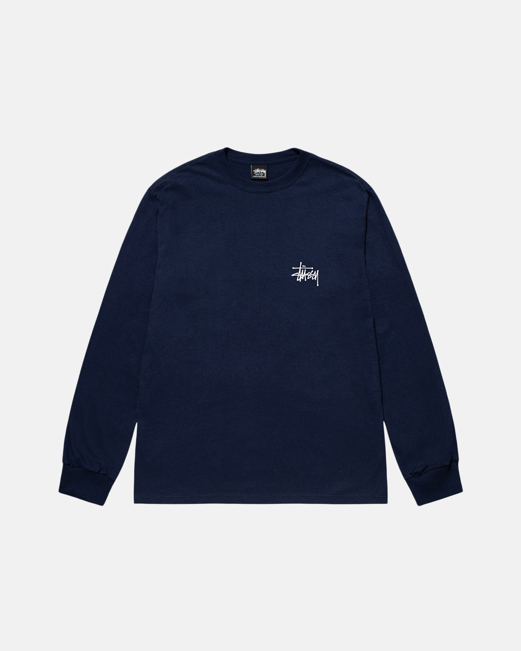 μπλουζακια για τρεξιμο Stussy Basic Ls σκουρο μπλε | 032-UMFJBE