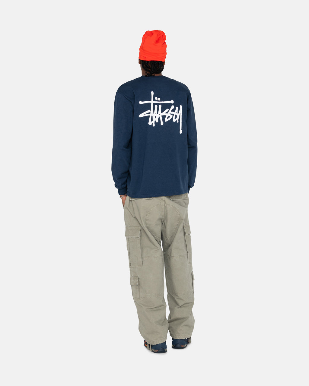 μπλουζακια για τρεξιμο Stussy Basic Ls σκουρο μπλε | 032-UMFJBE