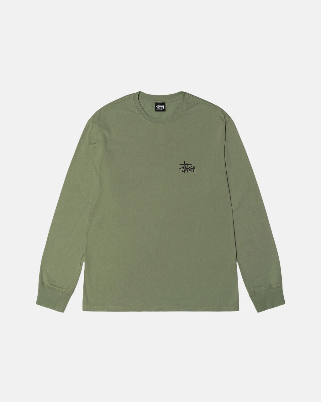 μπλουζακια για τρεξιμο Stussy Basic Pigment Dyed Ls Artichoke | 926-VLBMFE