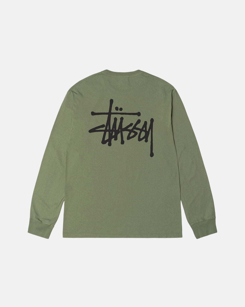 μπλουζακια για τρεξιμο Stussy Basic Pigment Dyed Ls Artichoke | 926-VLBMFE