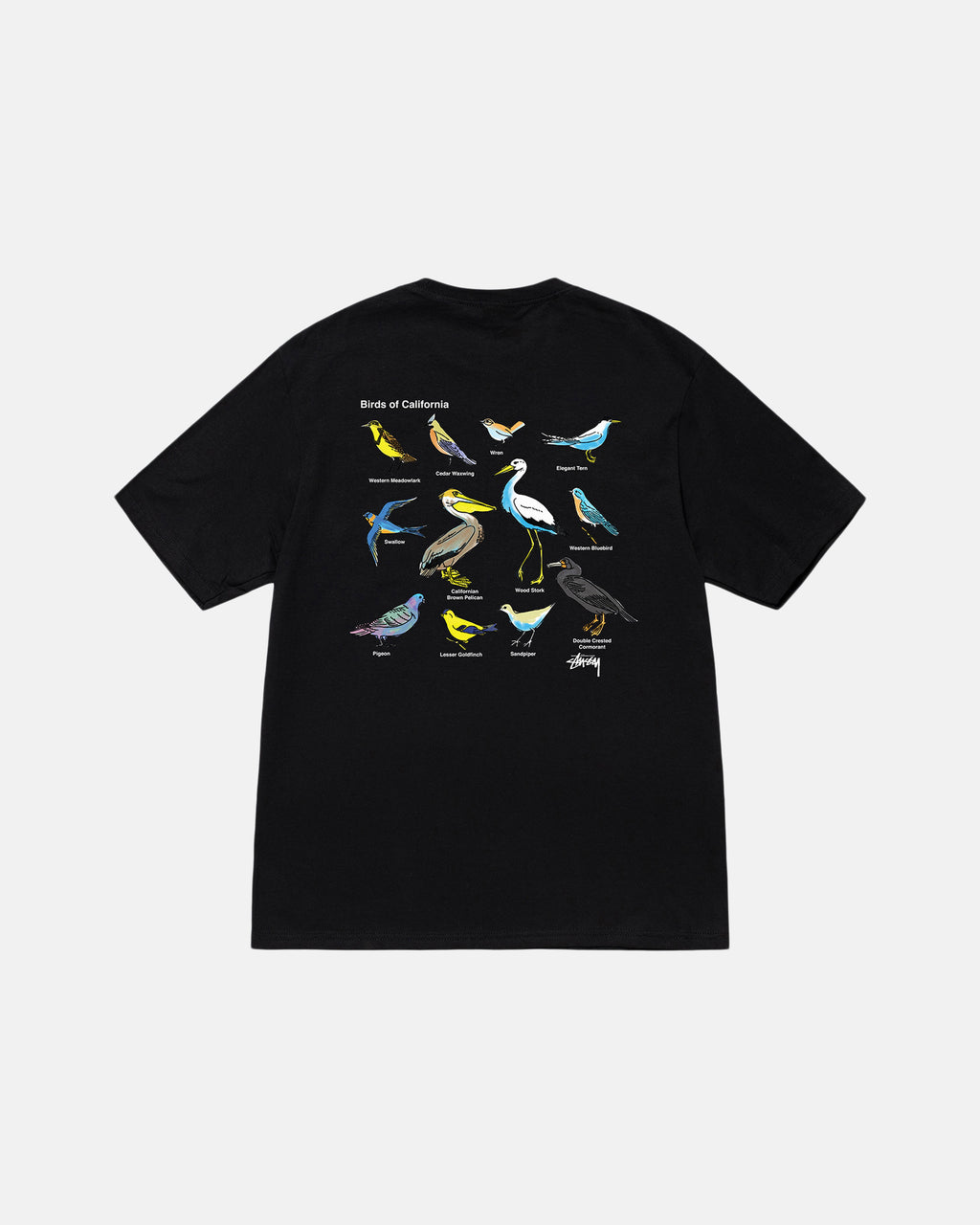 μπλουζακια για τρεξιμο Stussy California Birds μαυρα | 453-QDXMWL