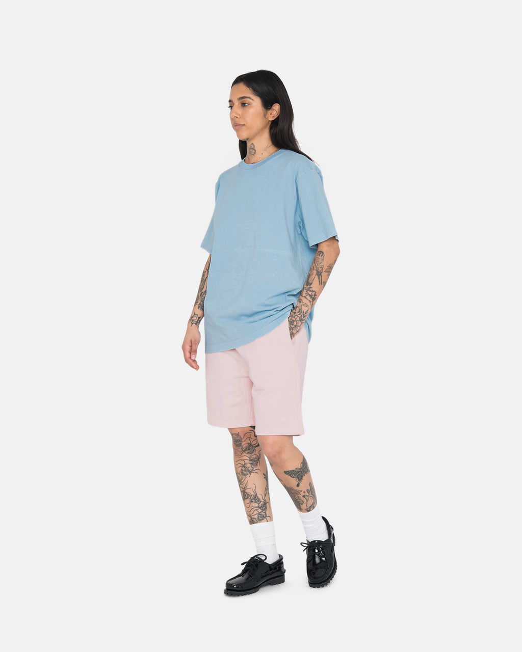 μπλουζακια για τρεξιμο Stussy Heavyweight Pigment Dyed Crew μπλε | 745-DYBPWL