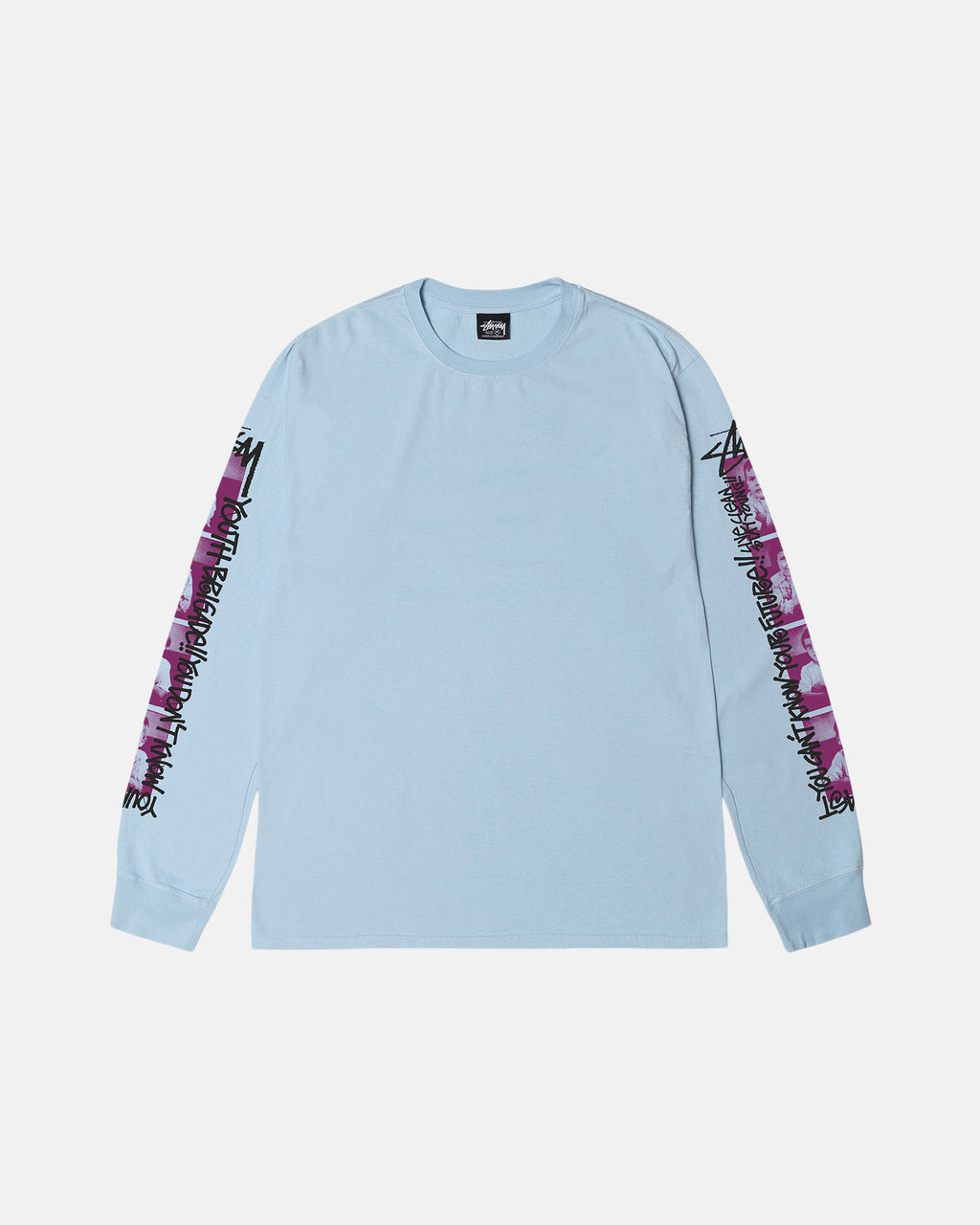 μπλουζακια για τρεξιμο Stussy Youth Brigade Pigment Dyed Ls μπλε | 538-ZDGAQO