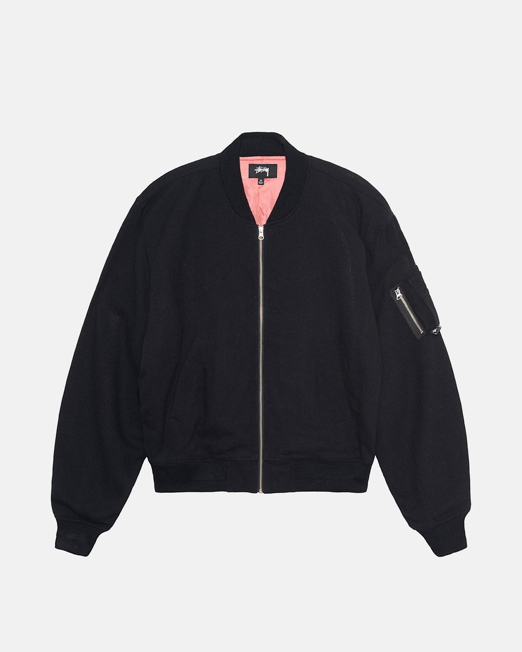 μπουφαν Stussy Linen Beach Bomber μαυρα | 541-VANCPL