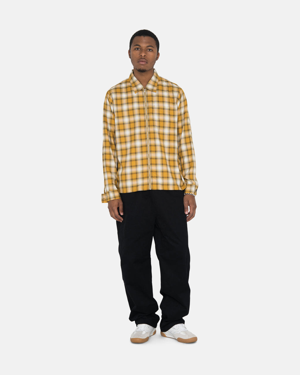 πουκαμισα Stussy Eddie Plaid Zip μουστάρδα | 498-RXOUDC