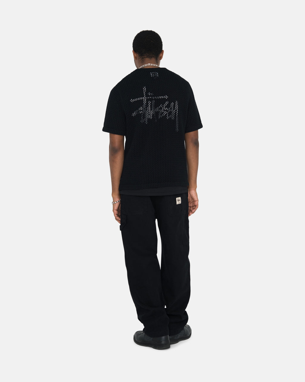 πουκαμισα Stussy O'dyed Heavyweight Mesh Crew μαυρα | 095-TWSXCY