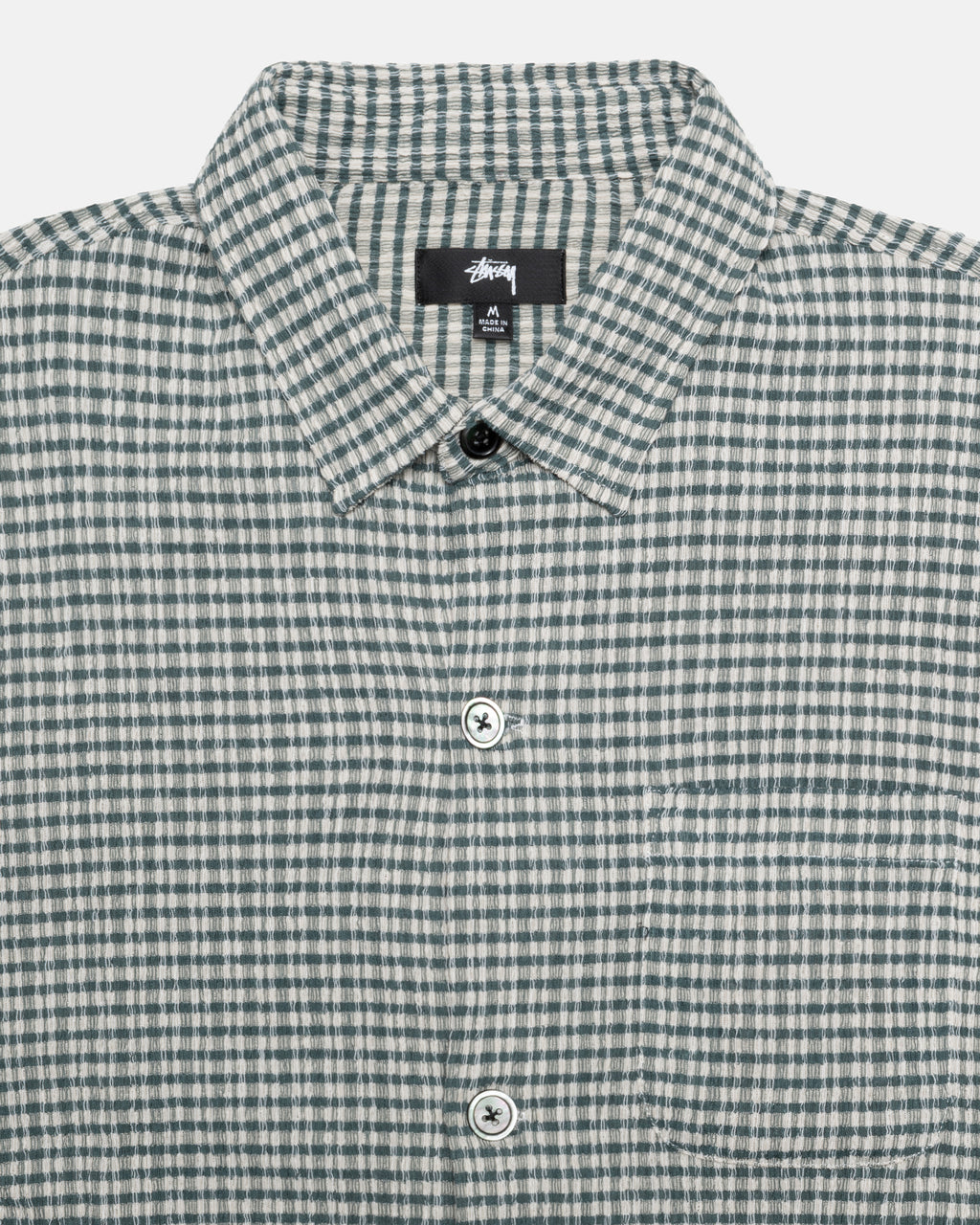 πουκαμισα Stussy Wrinkly Gingham Ss πρασινο | 142-QUKXMR