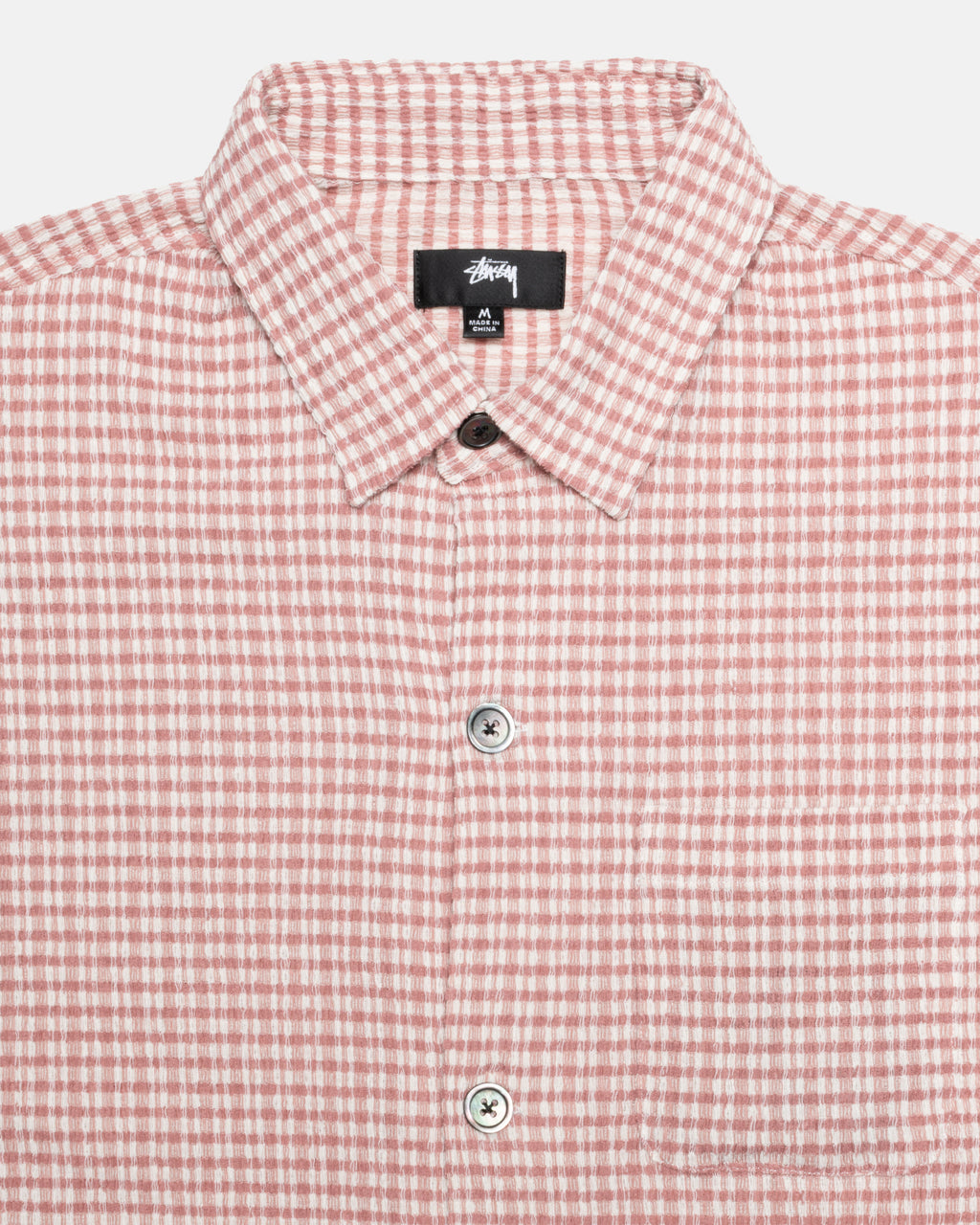 πουκαμισα Stussy Wrinkly Gingham Ss ροζ | 421-QMBRDT