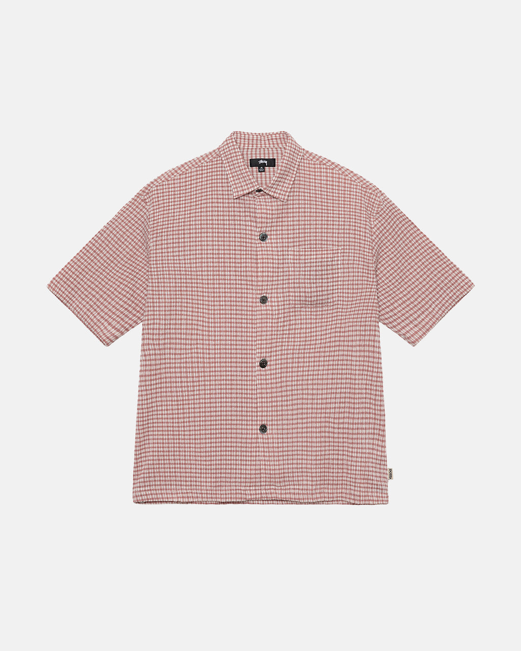 πουκαμισα Stussy Wrinkly Gingham Ss ροζ | 421-QMBRDT