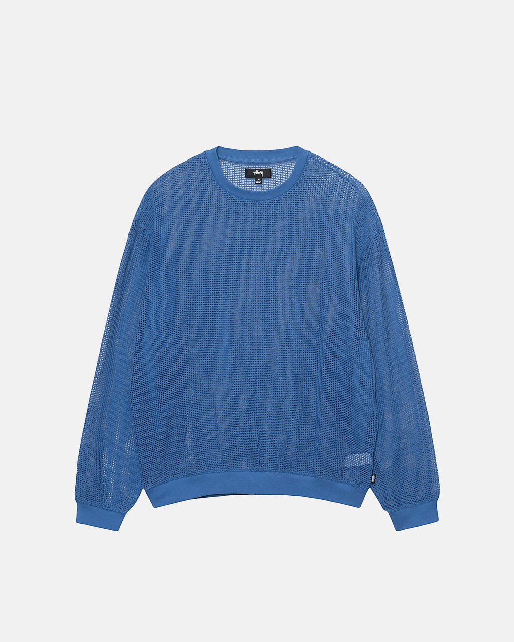 πουκαμισα Stussy βαμβακερα Mesh Ls Crew μπλε | 210-FCMBQJ