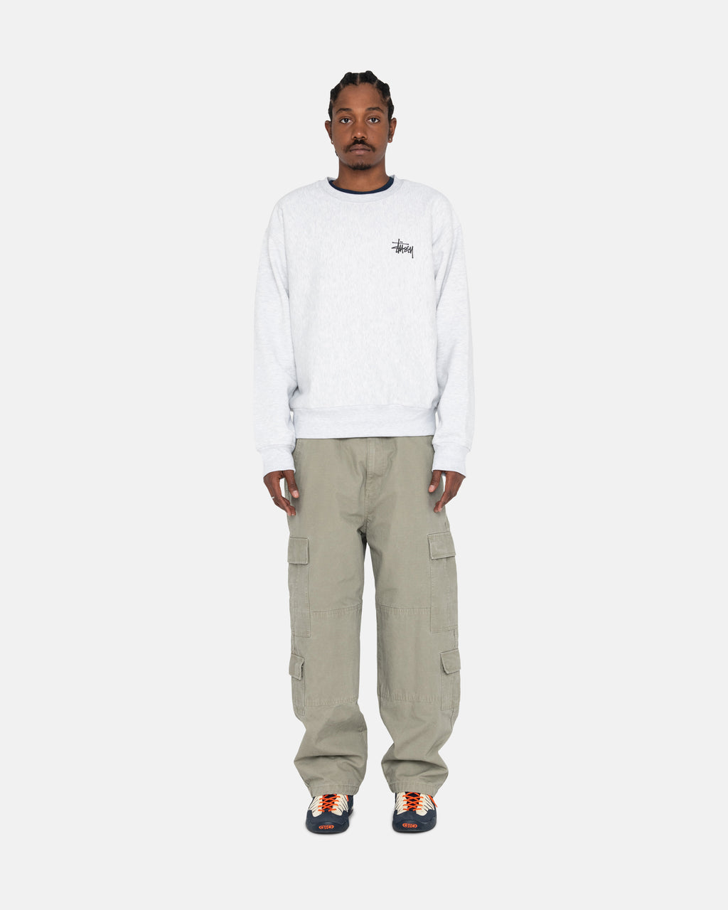 σορτσ Stussy Basic Crew γκρι | 507-WLCFTH