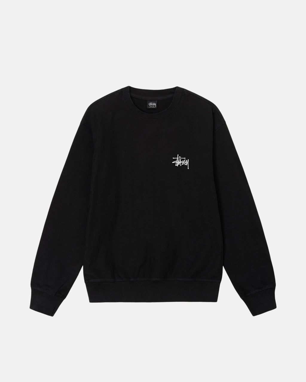 σορτσ Stussy Basic Pigment Dyed Crew μαυρα | 980-VJZRPH