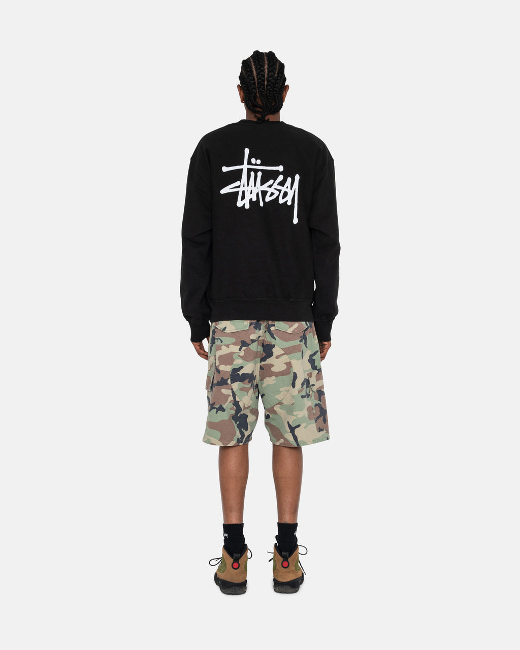 σορτσ Stussy Basic Pigment Dyed Crew μαυρα | 980-VJZRPH