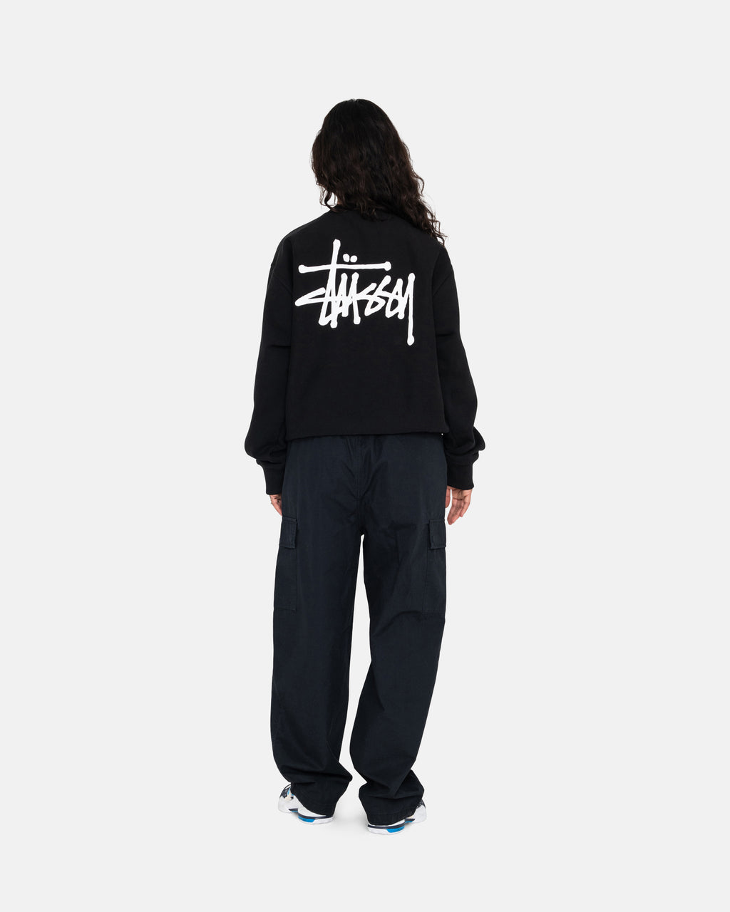 σορτσ Stussy Basic Pigment Dyed Crew μαυρα | 980-VJZRPH