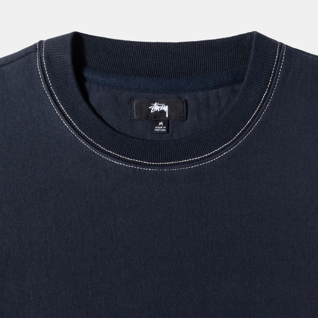 σορτσ Stussy Contrast Stitch Label Crew σκουρο μπλε | 251-BHDMJV