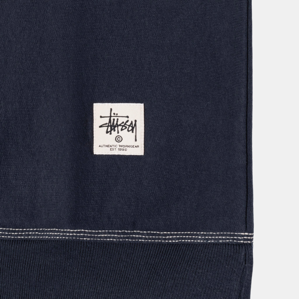 σορτσ Stussy Contrast Stitch Label Crew σκουρο μπλε | 251-BHDMJV