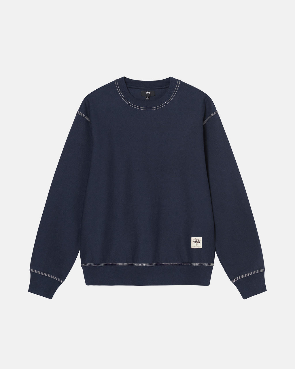 σορτσ Stussy Contrast Stitch Label Crew σκουρο μπλε | 251-BHDMJV