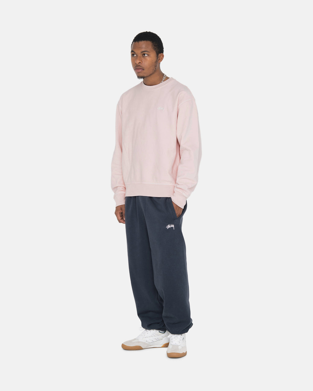 σορτσ Stussy Overdyed Stock Logo Crew ροζ | 261-QXEZAB