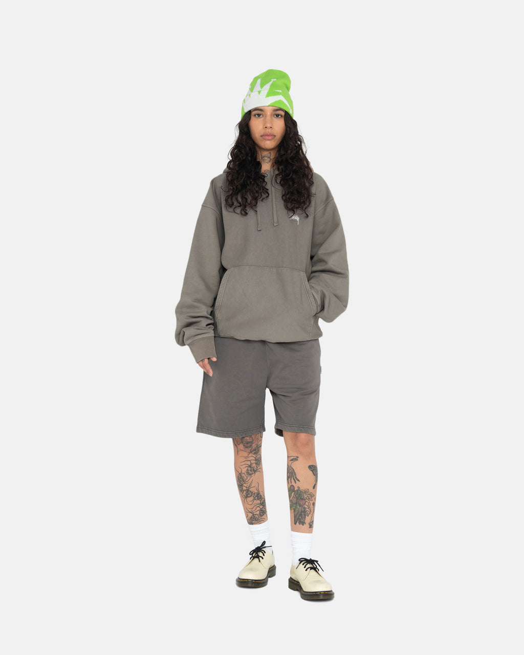 σορτσ Stussy Pigment Dyed Fleece γκρι | 756-HVWCNX