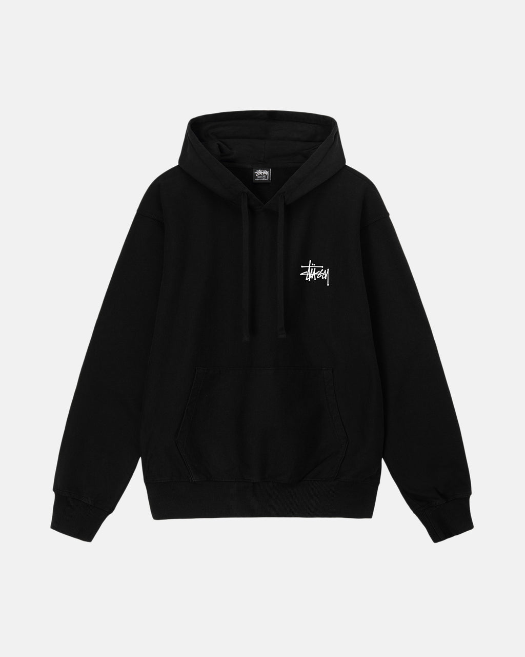 φουτερ με κουκουλα Stussy Basic Pigment Dyed μαυρα | 182-IBERHZ