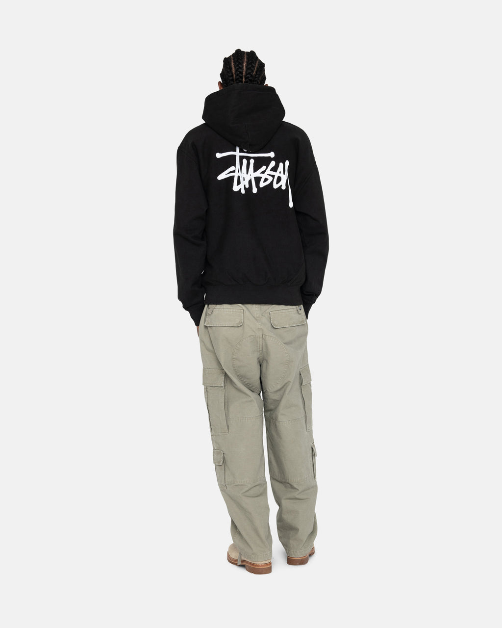 φουτερ με κουκουλα Stussy Basic Pigment Dyed μαυρα | 182-IBERHZ