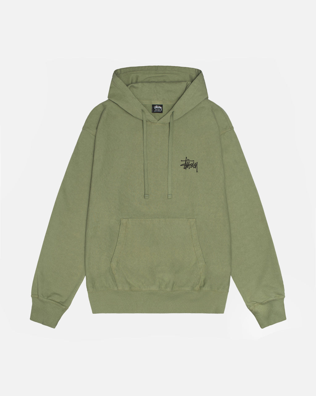 φουτερ με κουκουλα Stussy Basic Pigment Dyed Artichoke | 769-QBAEYF