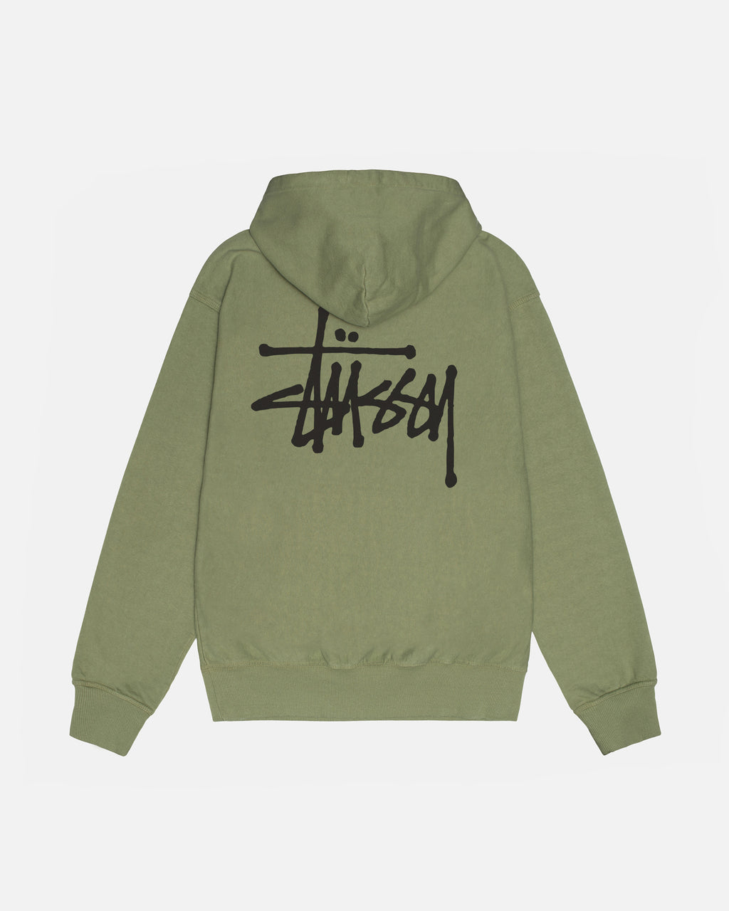 φουτερ με κουκουλα Stussy Basic Pigment Dyed Artichoke | 769-QBAEYF