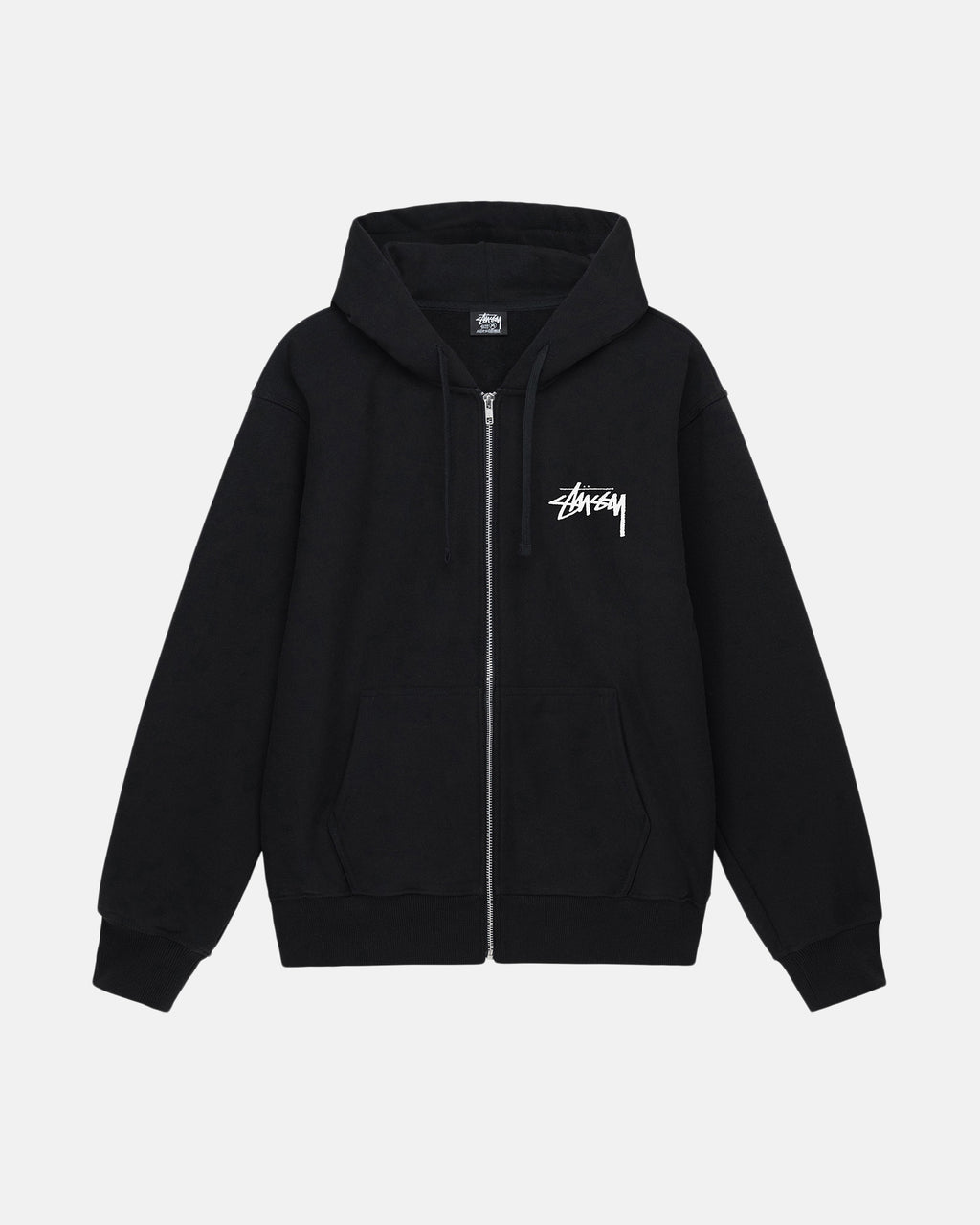 φουτερ με κουκουλα Stussy Sara Zip μαυρα | 496-KPNWTD