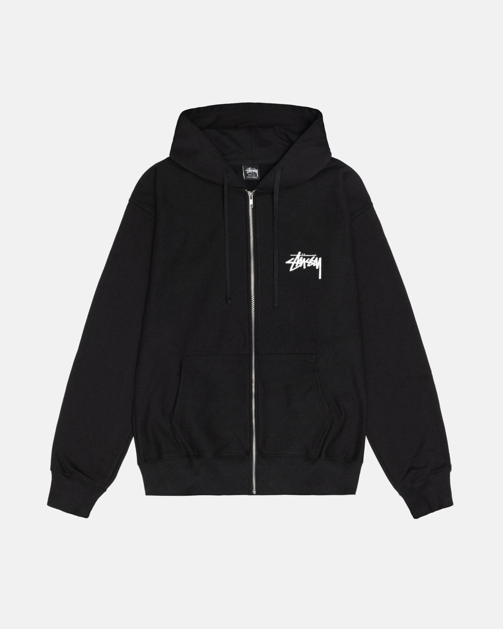 φουτερ με κουκουλα Stussy Shattered Zip μαυρα | 419-NGBLZR