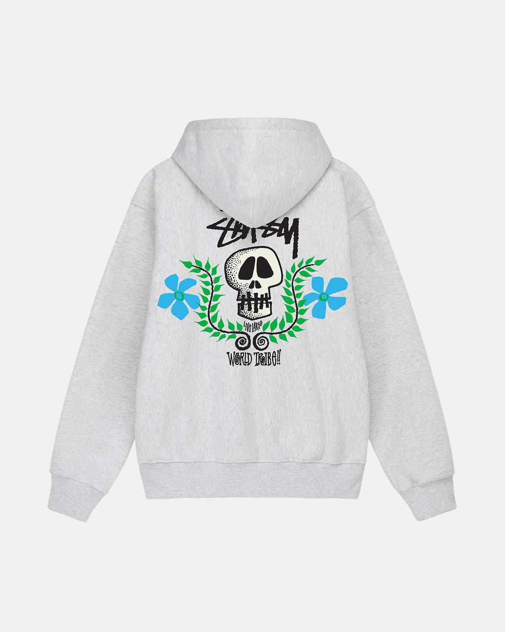 φουτερ με κουκουλα Stussy Skull Crest Zip γκρι | 265-ZWRAGM