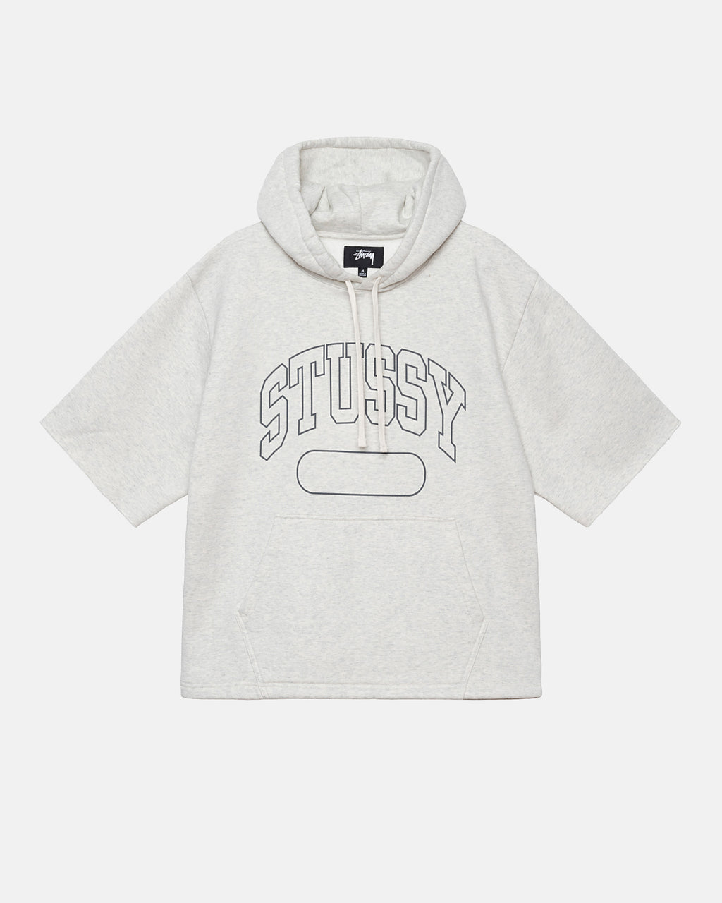 φουτερ με κουκουλα Stussy Ss Boxy Cropped γκρι | 428-SJGYEK