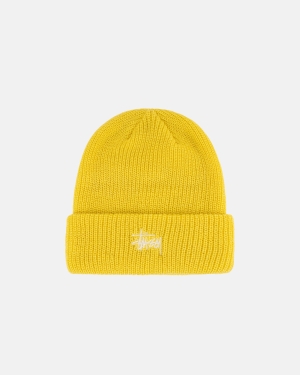 Caps Stussy Basic Cuff Beanie κίτρινα | 409-IKENXG