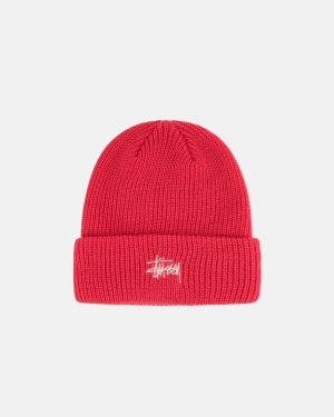 Caps Stussy Basic Cuff Beanie ροζ | 578-AXFIKQ