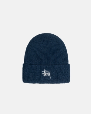 Caps Stussy Basic Cuff Beanie σκουρο μπλε | 890-JQXAOP