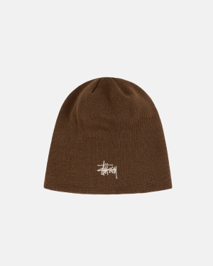 Caps Stussy Basic Skullcap Beanie καφε | 410-YHCDOU