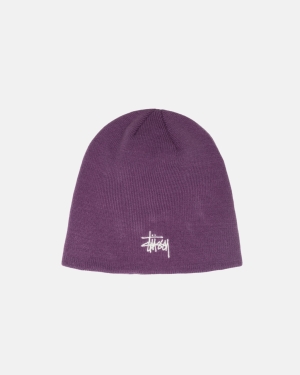 Caps Stussy Basic Skullcap Beanie μωβ | 245-LEQVID