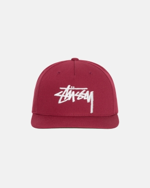 Caps Stussy Big Stock Point Crown Berry | 042-HSKRJD