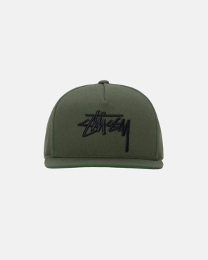 Caps Stussy Big Stock Point Crown ανοιχτο Ελιά | 754-RFKUXN