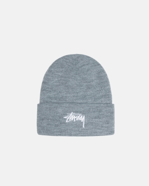 Caps Stussy Stock Cuff Beanie γκρι | 407-ESCXDT