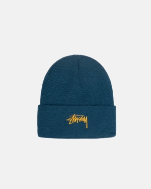 Caps Stussy Stock Cuff Beanie σκούρο τυρκουάζ | 306-JGVWOP