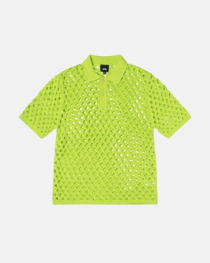 Πουλόβερ Stussy Big Mesh Polo ανοιχτο πρασινο | 962-OCSYDU