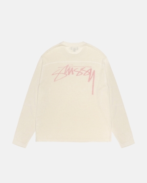 Πουλόβερ Stussy ελαφρια Football Crew Μπεζ | 350-IYXNLQ