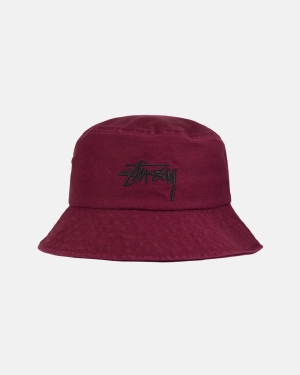 καπελα Stussy Big Stock Bucket μπορντο | 091-OYPLHQ