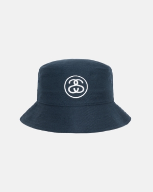 καπελα Stussy Ss Link Deep Bucket σκουρο μπλε | 425-CUYQWH