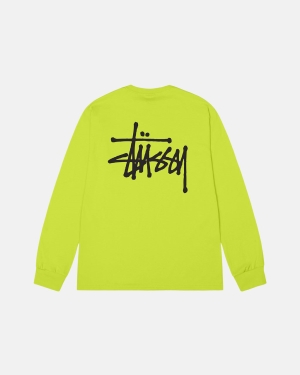 μπλουζακια για τρεξιμο Stussy Basic Ls Keylime | 096-UGMZSQ